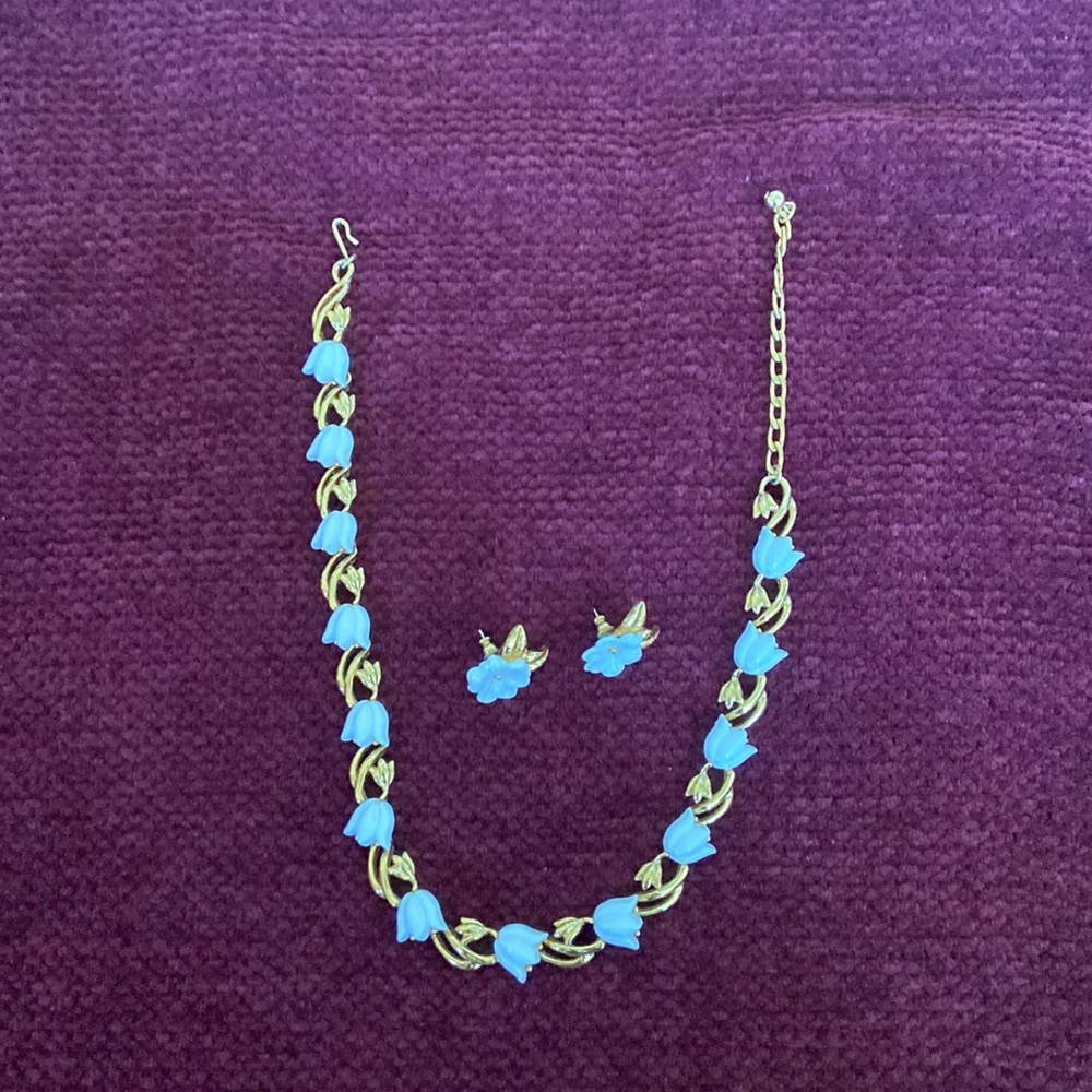 Summer Costume Jewelry Necklace + Earrings Set
